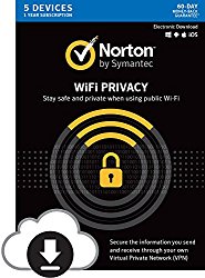 Norton WiFi Privacy VPN- Up to 5 Devices – Digital Download