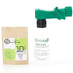 BioLogic’s Scanmask Beneficial Nematodes, 10 Million Steinernema feltiae (Sf) Nematodes for Natural Insect Pest Control PLUS Easy to Use Hose End Sprayer (Value Pack)
