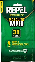 Repel 94100 Sportsmen 30-Percent Deet Mosquito Repellent Wipes, 15 Count