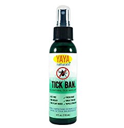 TICK BAN – YAYA Organics Tick Repellent, Bug Repellent, DEET-FREE, 100% Natural, Organic Ingredients (4 oz) PROTECT YOUR FAMILY with this EFFECTIVE Tick Spray