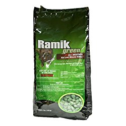 NEOGEN RODENTICIDE Ramik Mouse and Rat Nuggets Pouch, 4-Pound, Green