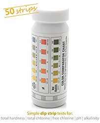 Milliard 50 Count 5 in 1 Spa and Pool Water Test Strips/Kit, Essential for Maintaining Water Chemistry – Easy, Quick and Efficient
