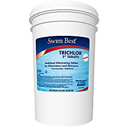 Swim Best 50 lbs Bucket 3″ Swimming Pool Stabilized Chlorine Tablets, Commercial Grade