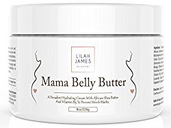 Belly Butter 8oz- Organic Decadent Cream Helps Prevent Stretch Marks, Relieves Itching, And Hydrates Skin During Pregnancy
