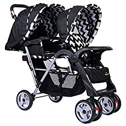 Costzon Foldable Double Stroller Baby infant Pushchair Travel Set w/Storage Basket