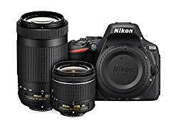 Nikon D5500 DX-format Digital SLR Dual Lens Kit w/ – Nikon AF-P DX NIKKOR 18-55mm f/3.5-5.6G VR & Nikon AF-P DX NIKKOR 70-300mm f/4.5-6.3G ED Lens
