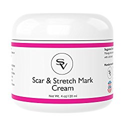 Powerful Scar & Stretch Marks Cream | Potent Stretch Mark Removal and Acne Scar Removal Cream | Infused w/ Vitamin C and Hyaluronic Acid For Faster Results | Made in USA