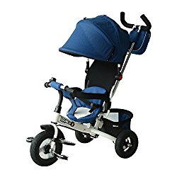 Qaba 2-in-1 Lightweight Convertible Tricycle Baby Stroller – Blue