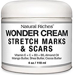 Stretch Marks & Scar Removal Cream from Natural Riches – 4 oz – 100% Natural, Reduces the Appearances of Keloids, Pregnancy Stretch Marks and scars, helps in Firming & Tightening Skin