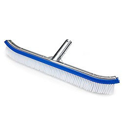 17-inch Aluminum-Back Curved Wall Brush Head for Standard 1.25″ Telescoping Poles by SplashTech