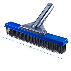 Milliard 10″ Wide Heavy Duty Wire Pool Algae Brush, Designed for Concrete and Gunite Pools and Walkways, Great on Extremely Tough Stains