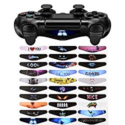 eXtremeRate® 30pcs/set Custom Pattern Design Light Bar Decals for PlayStation 4 Dualshock 4 PS4 Slim Pro Controller Stickers Decals
