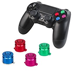 PS4 Bullet Buttons Aluminum Custom Metal Playstation 4 DualShock 4 Replacement Standard Buttons Spare Parts Accessories for Modded PS4 Controllers Bullet Color