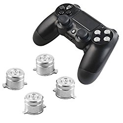 PS4 Bullet Buttons Aluminum Custom Metal Playstation 4 DualShock 4 Replacement Standard Buttons Spare Parts Accessories for Modded PS4 Controllers Bullet Silver