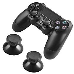 Thumbsticks Analog Bullet Button Aluminum Custom Metal Playstation 4 DualShock 4 Replacement PS4 Joystick Thumb Sticks Buttons Hats Spare Parts Accessories Modded PS4 Controllers Bullet Black
