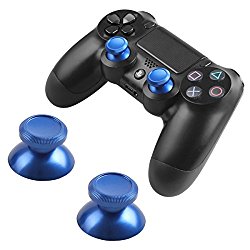 Thumbsticks Analog Bullet Button Aluminum Custom Metal Playstation 4 DualShock 4 Replacement PS4 Joystick Thumb Sticks Buttons Hats Spare Parts Accessories Modded PS4 Controllers Bullet Blue