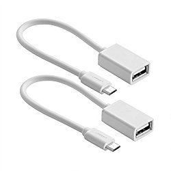 UGREEN Micro USB to USB, Micro USB 2.0 OTG Cable 2 Pack On The Go Adapter Micro USB Male to USB Female for Samsung S7 S6 Edge S4 S3 Android etc 6 Inch White