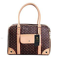 BETOP Pet Carrier Tote Around Town Pet Carrier Portable Dog Handbag Dog Purse for Outdoor Travel Walking Hiking (L(40cm*30cm*20cm), Brown)