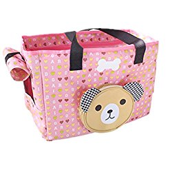 Fully Pet Carrier Bag Collapsible Portable Travel Pet-Carrier Doggie Portable Hiking Package Tote Bag 14.56×7.08×10.23″ (37x18x26cm, pink)