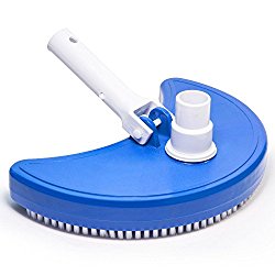 Pool Vacuum Head Half Moon by Aquatix Pro Premium Flexible Swimming Pool Vacuum Head with EZ Clips, Weighted Attachment For Concrete or Plaster Pool Cleaning, Full 1 Year Guarantee!