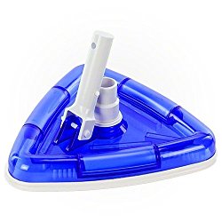 PoolSupplyTown Deluxe See-through Triangular Weighted Pool and Spa Vacuum Head with Brush, Safe on Vinyl Lined Pool and Concrete Pool