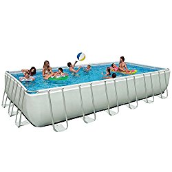 Intex 24ft X 12ft X 52in Ultra Frame Pool Set with Sand Filter Pump, Ladder, Ground Cloth & Pool Cover