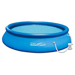 Summer Waves 15′ x 36″ Quick Set Inflatable Above Ground Pool with Filter Pump