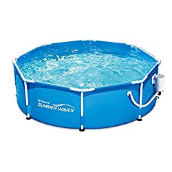 Summer Waves 8′ Ft. Metal Frame Above Ground Pool with Filter Pump