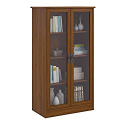 Altra Quinton Point Bookcase with Glass Doors, Inspire Cherry