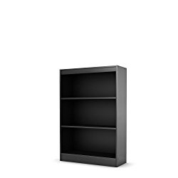 South Shore Axess Collection 3-Shelf Bookcase, Black