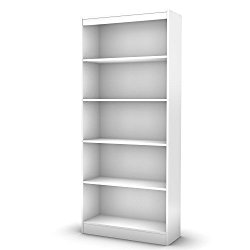 South Shore Axess Collection 5-Shelf Bookcase, Pure White