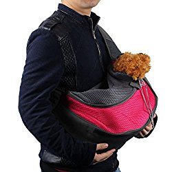 HP95(TM) Pet Dog Cat Puppy Carrier Mesh Travel Tote Shoulder Bag Sling Backpack (S, Hot Pink)