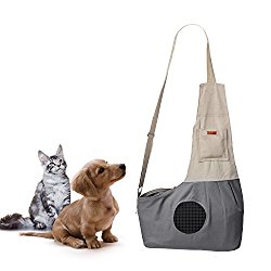 MEWTOGO Pet Sling Carrier with Adjustable Strap for Small Dogs and Cats up to 9 lb -Grey