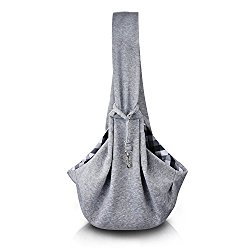 Overfly Pet Dog Reversible Sling Carrier Bag -For Cats Dogs Up To 10 Ibs-Outdoor Travel Soft Slings Carriers Shoulder Handbag Bag(Grey)