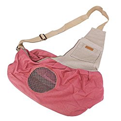 Tinksky Tiny Canvas Pet Dog Cat Carrier Sling Shoulder Bag Carrier Bag (Pink)