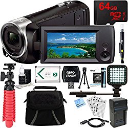 Sony HDR-CX405/B Full HD 60p Camcorder + 64GB Micro SD Memory Card + NP-BX1 Battery Pack + Accessory Bundle