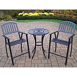 Oakland Living Corporation Hometown Outdoor 3-Piece Bar Stool and Table Set