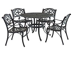 Home Styles 5555-328 Biscayne 5-Piece Outdoor Dining Set, Rust Bronze Finish, 48-Inch