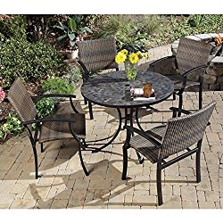 Home Styles 5601-3081 Stone Harbor 5-Piece Outdoor Dining Set, Slate Finish