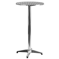 23.25” Round Aluminum Indoor-Outdoor Folding Bar Height Table with Base