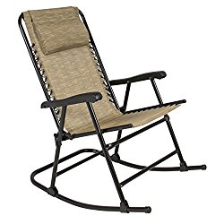 Best Choice Products Folding Rocking Chair Foldable Rocker Outdoor Patio Furniture Beige