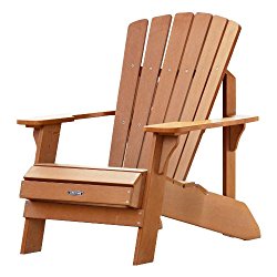 Lifetime Faux Wood Adirondack Chair, Light Brown – 60064
