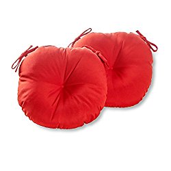 Greendale Home Fashions 15-Inch Round Indoor/Outdoor Bistro Chair Cushion, Salsa, Set of 2