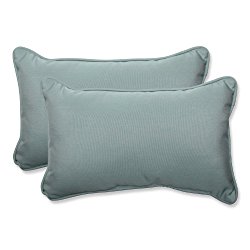 Pillow Perfect Rectangular Throw Pillow with Blue Sunbrella Fabric, Set of 2