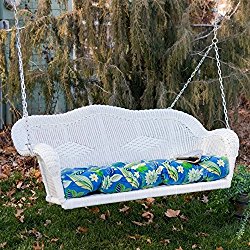 Blazing Needles REO Outdoor Spun Poly Loveseat Patio Bench Cushion – 42 x 19 in.