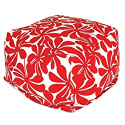 Majestic Home Goods Red Plantation Ottoman, Large