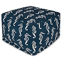 Majestic Home Goods Sea Horse Ottoman, Large, Navy