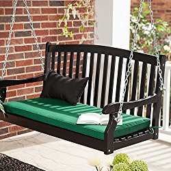 Coral Coast Coral Coast Pleasant Bay Curved Back Painted Porch Swing, Black, Painted Wood, 4 ft.