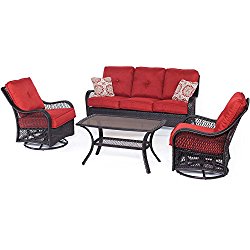 Hanover ORLEANS4PCSW-B-BRY Orleans 4 Piece All-Weather Patio Set, Autumn Berry