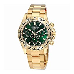 Rolex Cosmograph Daytona Green Dial 18K Yellow Gold Oyster Mens Watch 116508GRSO